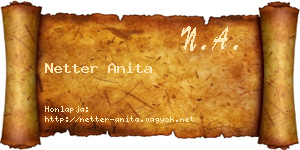 Netter Anita névjegykártya